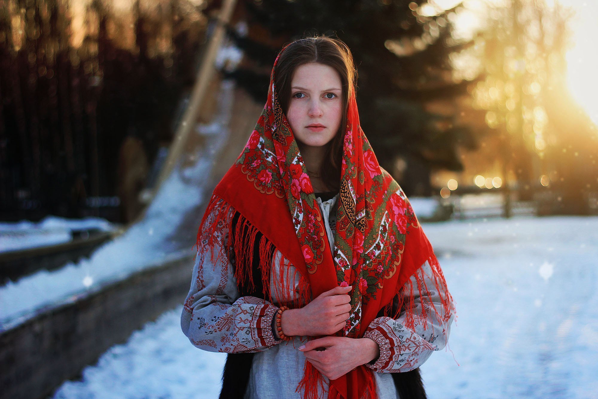 Girls in Slavic costumes in Shenyang